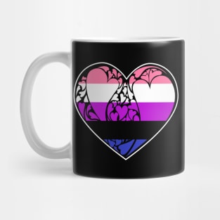 Genderfluid Flag LGBT+ Heart Mug